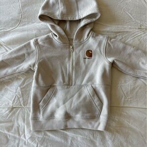Carhartt Hoodie Youth 18mo Toddler Kids Cream Pullover Sweatshirt Quarter Zip
